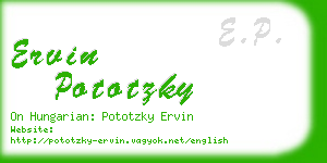 ervin pototzky business card